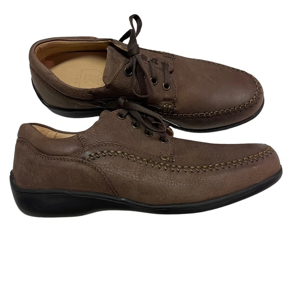 Neil M. Men's Size 8 Shoes Brown Black Leather Comfort Plain Toe USA Oxfords